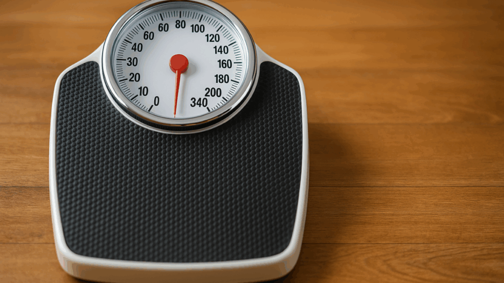 Balança analógica simbolizando o erro oculto perda de peso que impede o emagrecimento.