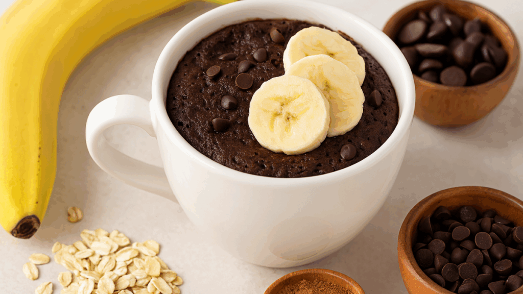 variações da receita de bolo termogênico de caneca com banana, café e whey protein