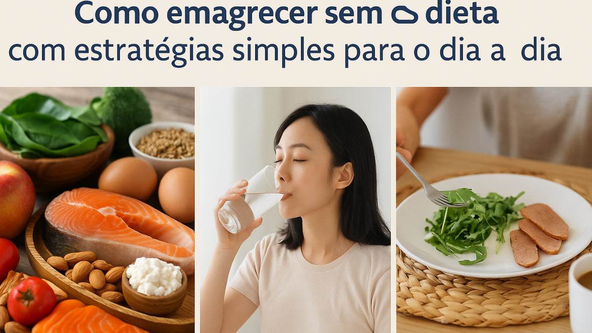Estratégias simples para emagrecer sem dieta com alimentos naturais, hidratação e refeições leves