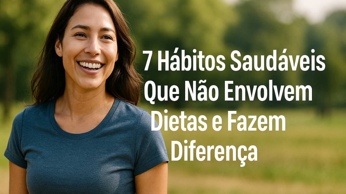 Mulher sorridente ao ar livre representando saúde e bem-estar