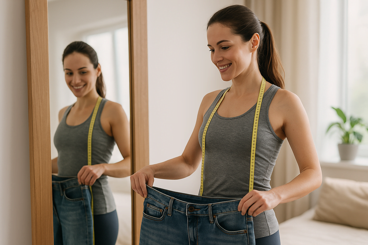 Pessoa confiante retomando a dieta após o abandono, simbolizando superação e novo começo saudável.