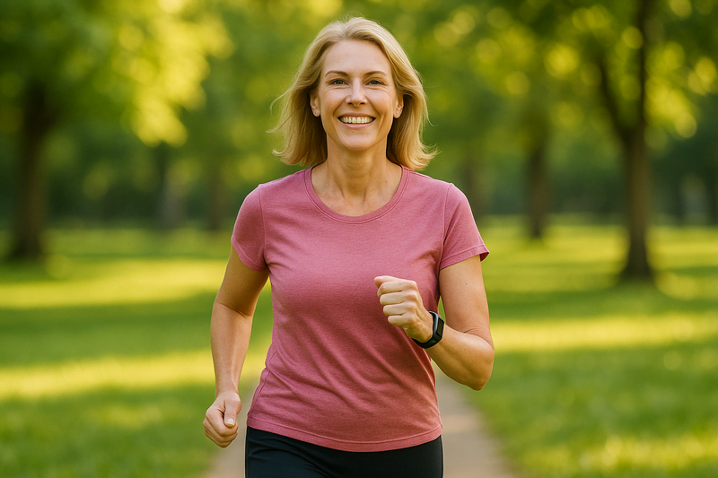 Mulher confiante preparando refeição natural em cozinha moderna com Gluco Extend sobre a mesa.