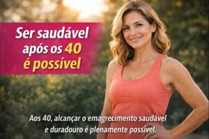 Mulher confiante após os 40 anos representando emagrecimento saudável e bem-estar