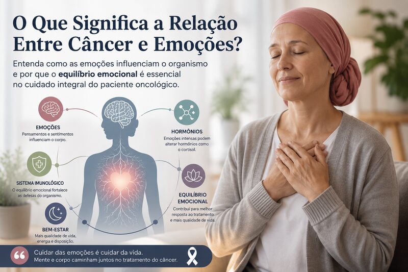Paciente oncológica enfrentando estresse emocional durante tratamento de câncer