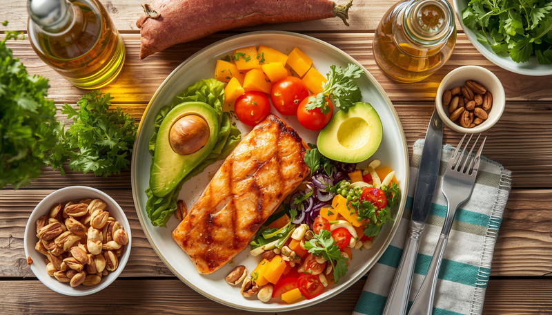 alimentação com gorduras boas proteínas e carboidratos para perder barriga acima dos 40