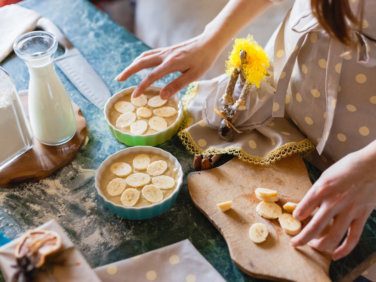 Preparo da aveia com banana, etapa do modo de preparo da receita